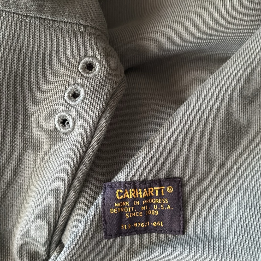 Carhartt WIP Loopback Cotton Blend Jersey Hoodie Amy Green Size Small - Picture 13 of 13